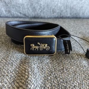 Coach Black Logo Belt XS